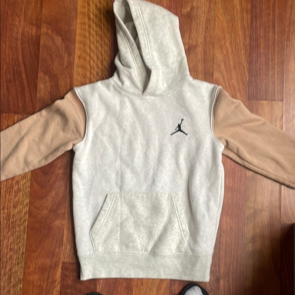Jordan Cream and Tan Hoodie Sweatshirt